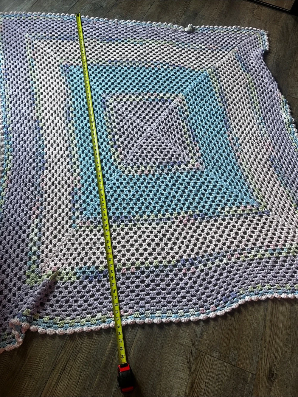 Crochet Blanket large pastel colors